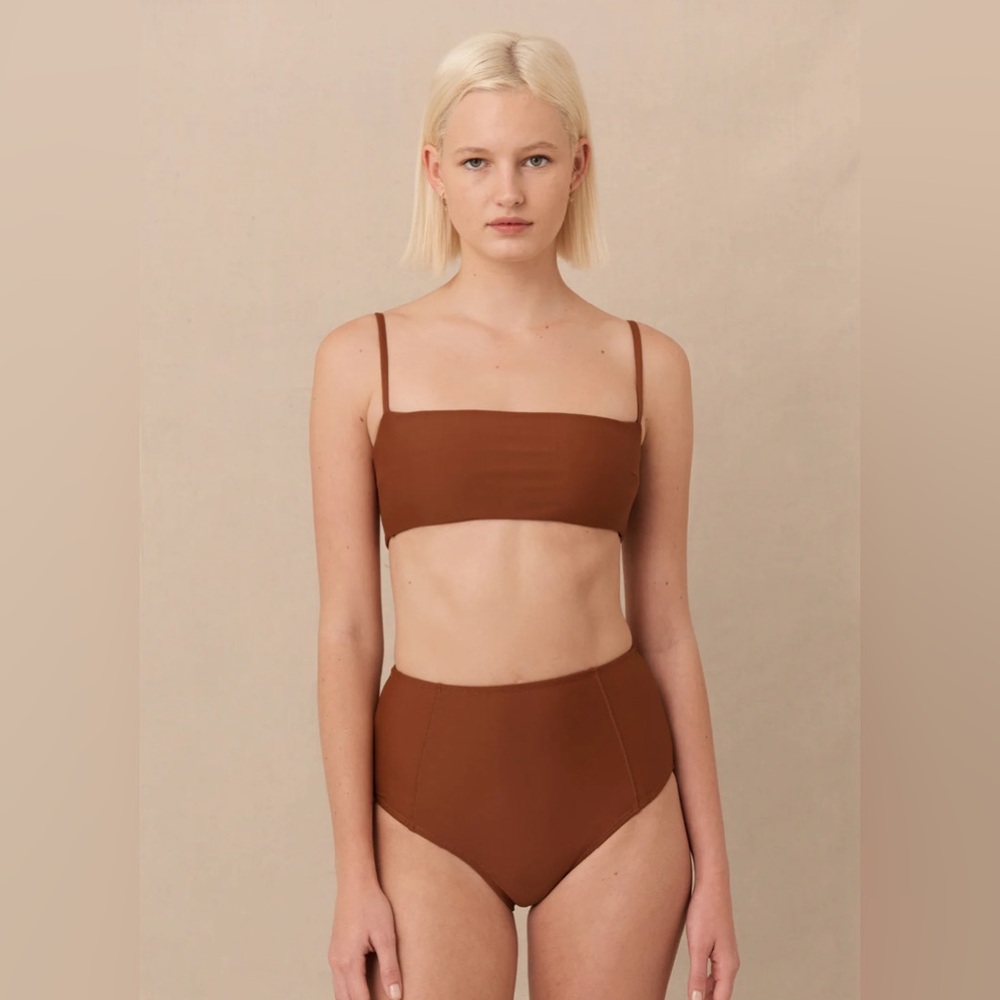 Hakea Swim Bandeau top & high waist bottom, size small